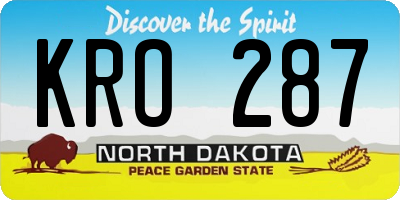 ND license plate KRO287