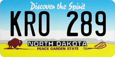 ND license plate KRO289