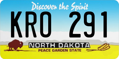 ND license plate KRO291