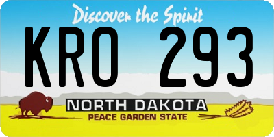 ND license plate KRO293