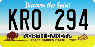 ND license plate KRO294