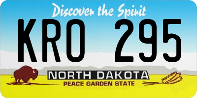 ND license plate KRO295