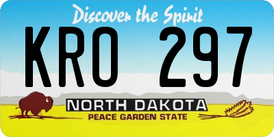 ND license plate KRO297