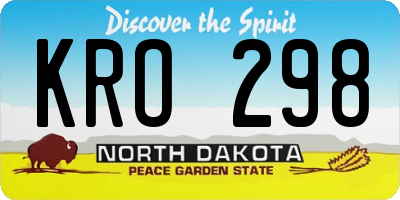 ND license plate KRO298