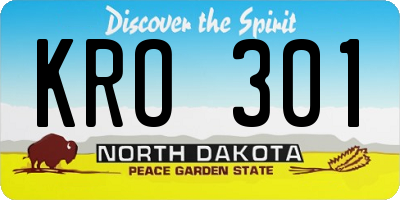ND license plate KRO301