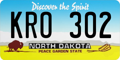 ND license plate KRO302