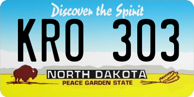 ND license plate KRO303