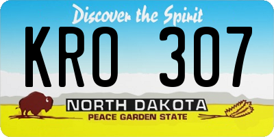 ND license plate KRO307