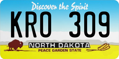 ND license plate KRO309