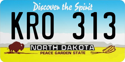 ND license plate KRO313