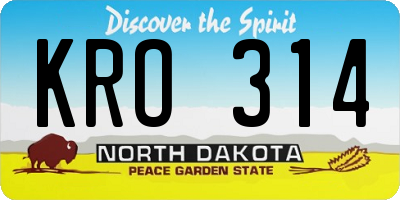 ND license plate KRO314
