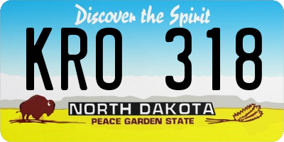 ND license plate KRO318