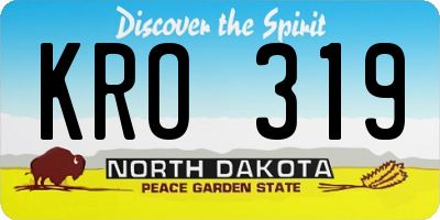 ND license plate KRO319