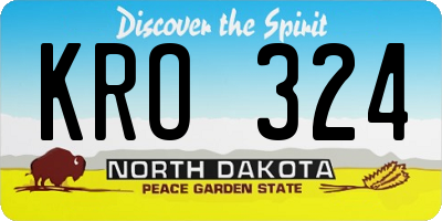 ND license plate KRO324