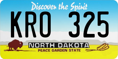 ND license plate KRO325