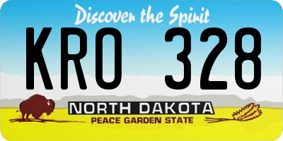 ND license plate KRO328