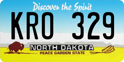 ND license plate KRO329