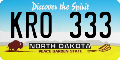 ND license plate KRO333