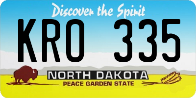 ND license plate KRO335