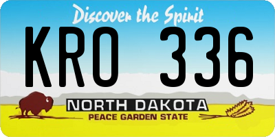 ND license plate KRO336