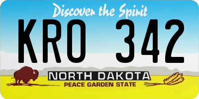 ND license plate KRO342
