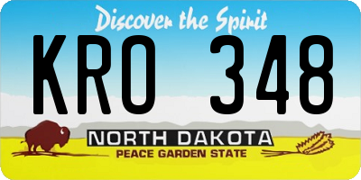 ND license plate KRO348
