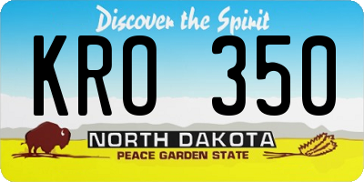 ND license plate KRO350