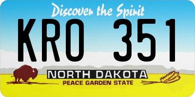 ND license plate KRO351