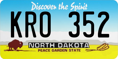 ND license plate KRO352