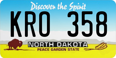 ND license plate KRO358