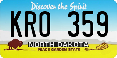 ND license plate KRO359