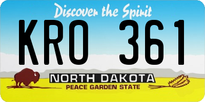 ND license plate KRO361