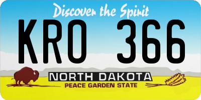 ND license plate KRO366