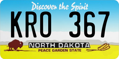 ND license plate KRO367
