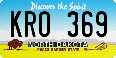 ND license plate KRO369