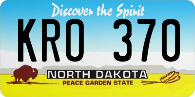 ND license plate KRO370