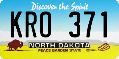 ND license plate KRO371