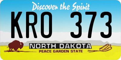 ND license plate KRO373