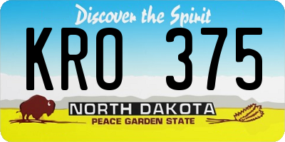 ND license plate KRO375