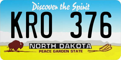 ND license plate KRO376
