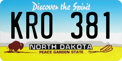 ND license plate KRO381