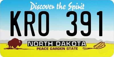 ND license plate KRO391