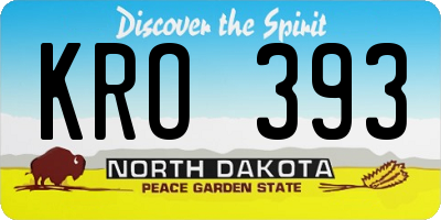 ND license plate KRO393