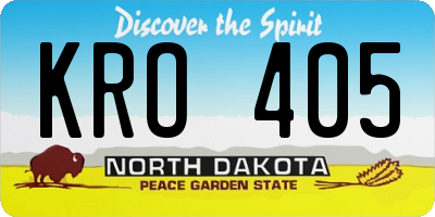ND license plate KRO405