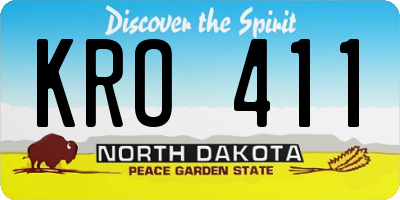 ND license plate KRO411