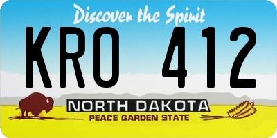 ND license plate KRO412