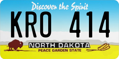 ND license plate KRO414