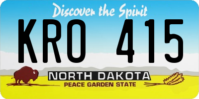 ND license plate KRO415