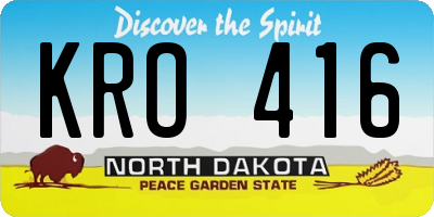 ND license plate KRO416