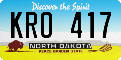 ND license plate KRO417